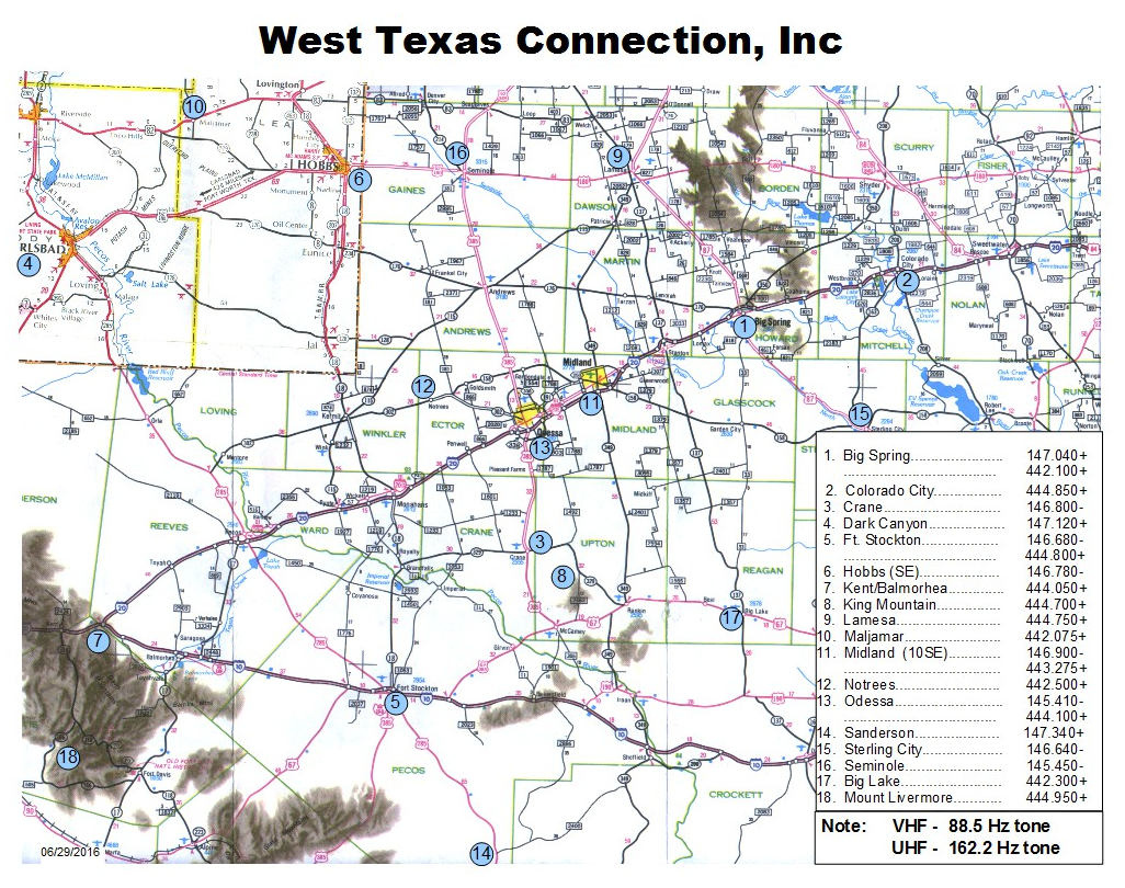 West Texas Connection map